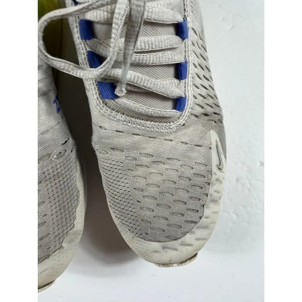 Nike Air Max 270 White Volt Astronomy Blue Sneakers Size 4 youth